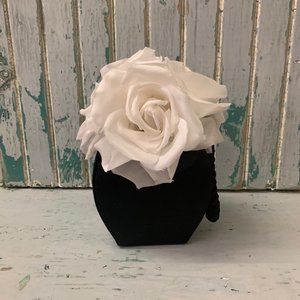 Vintage Y&S Handbags Black and White Flowered Mini